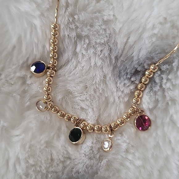 3/$12 Adjustable lauren conrad gold tone jeweled bracelet - Picture 2 of 5